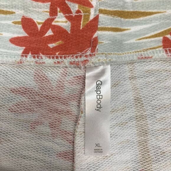Gap GapBody NWT Lounge Pajama Terry Shorts Palms Floral Women’s XL Elastic Waist - Picture 2 of 10
